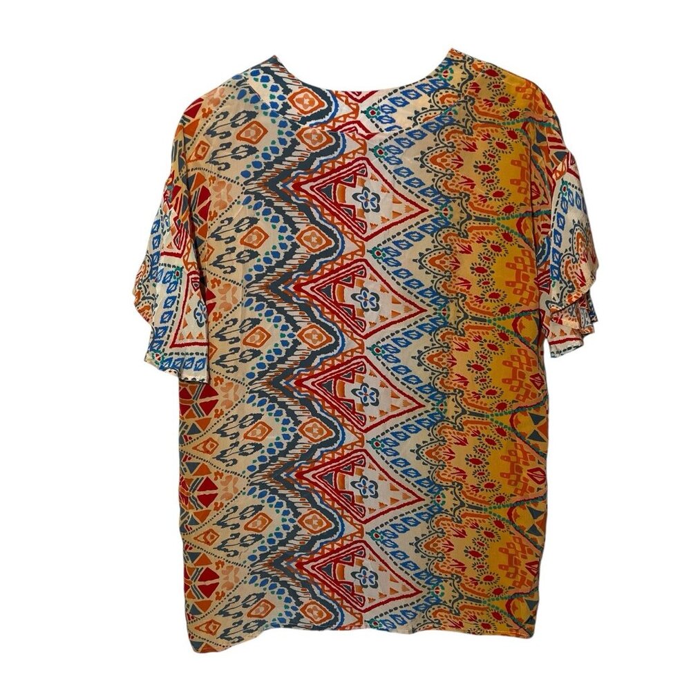Sundance Women's Top Small Size Short Flutter Sleeve V-Neck Blouse - Picture 2 of 8
